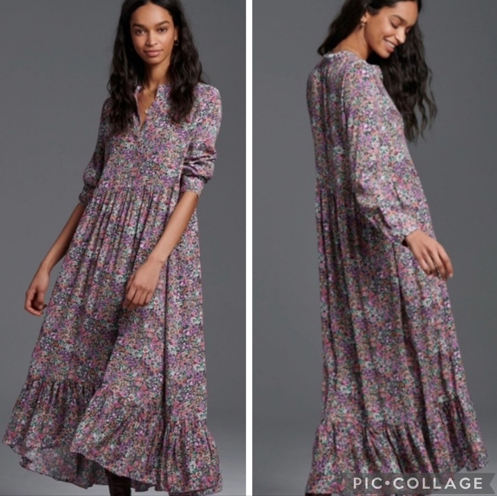 Mare Mare x Anthropologie Lynda Dress Floral Est. Size Small Exotic Boho Flowy